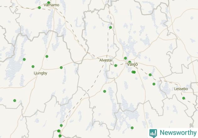 Karta över Alvesta kommun