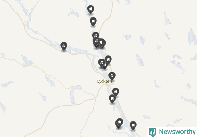 Karta över Lycksele kommun