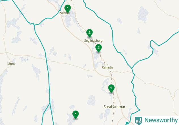 Karta över Surahammars kommun