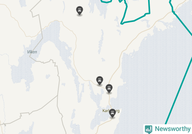 Karta över viltolyckor i Karlsborgs kommun