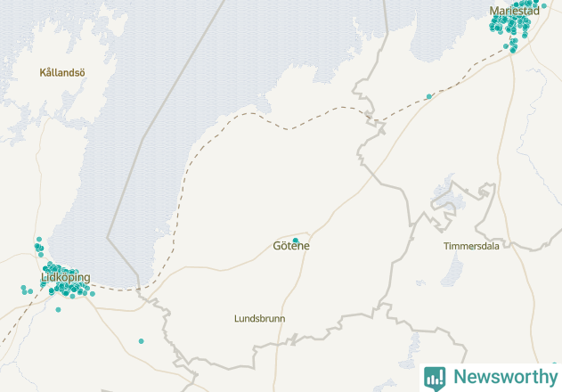 Karta över Götene kommun