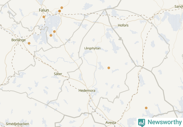 Karta över Hedemora kommun