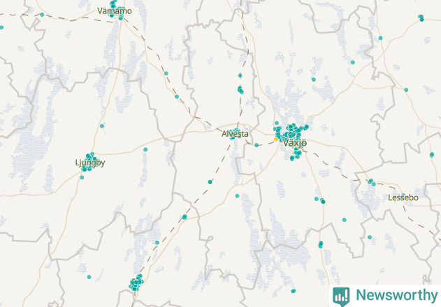 Karta över Alvesta kommun