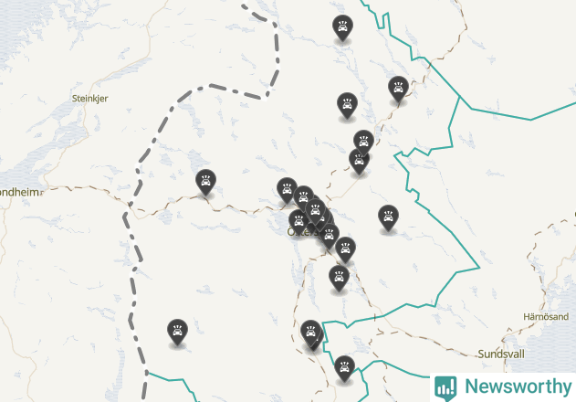 Karta över Jämtlands län