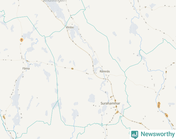 Karta över Surahammars kommun