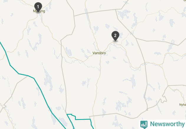 Karta över väderstationer i artikeln