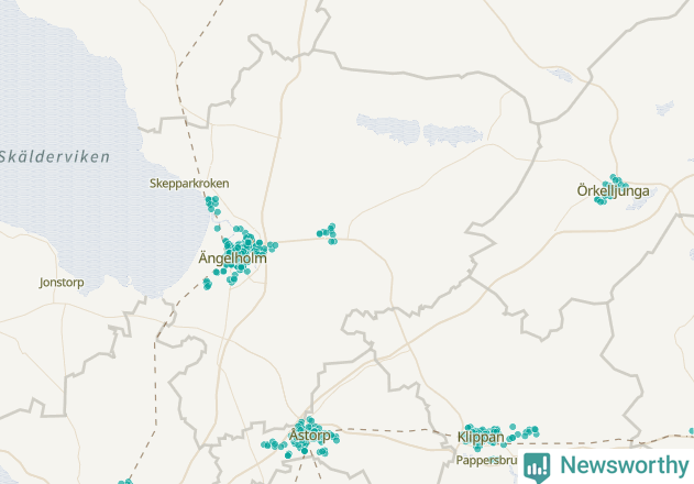 Karta över Ängelholms kommun