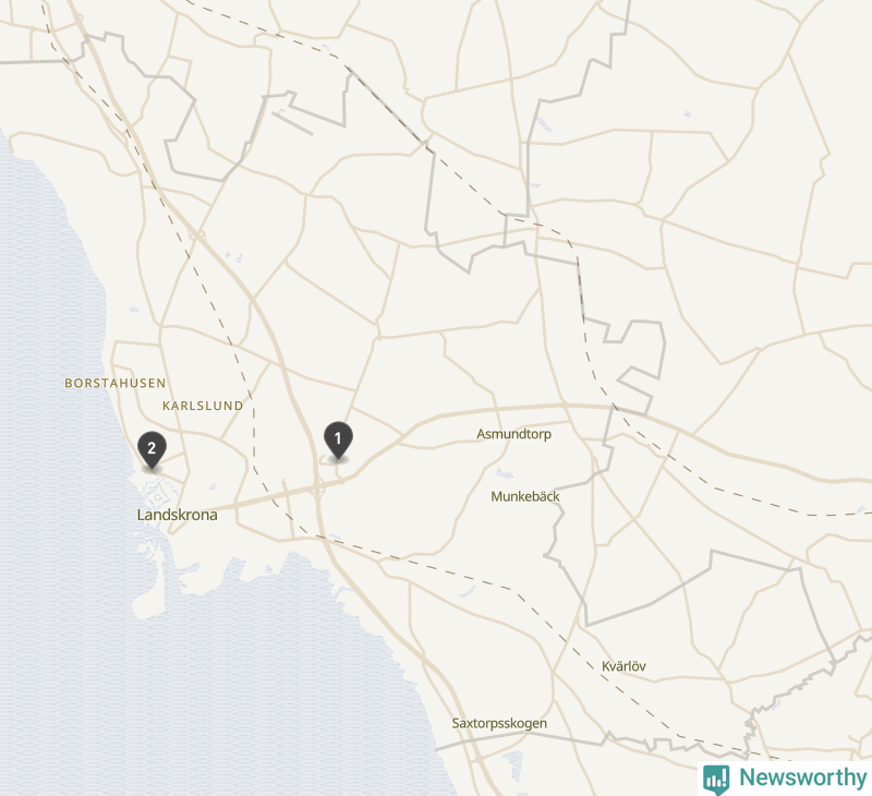 Karta över Landskrona kommun