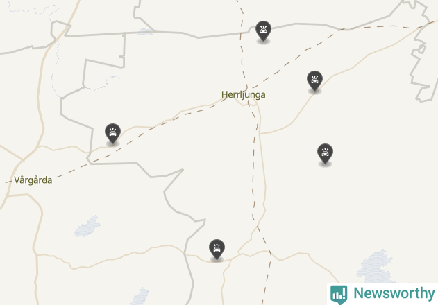 Karta över viltolyckor i Herrljunga kommun