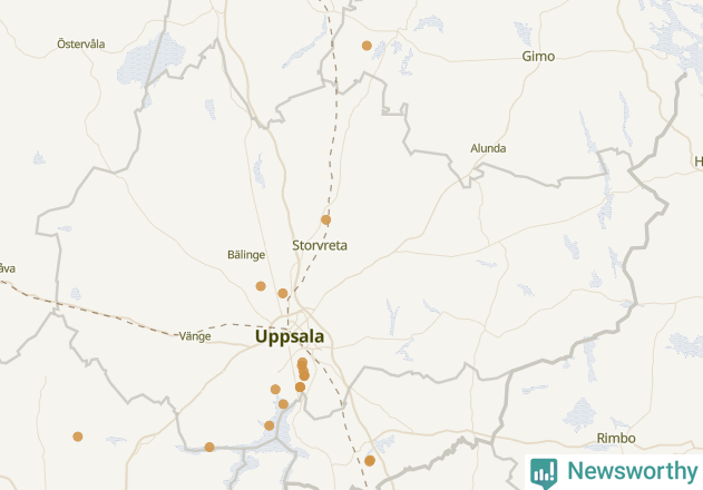 Karta över Uppsala kommun