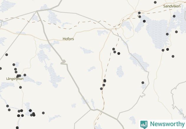 Karta över Hofors kommun