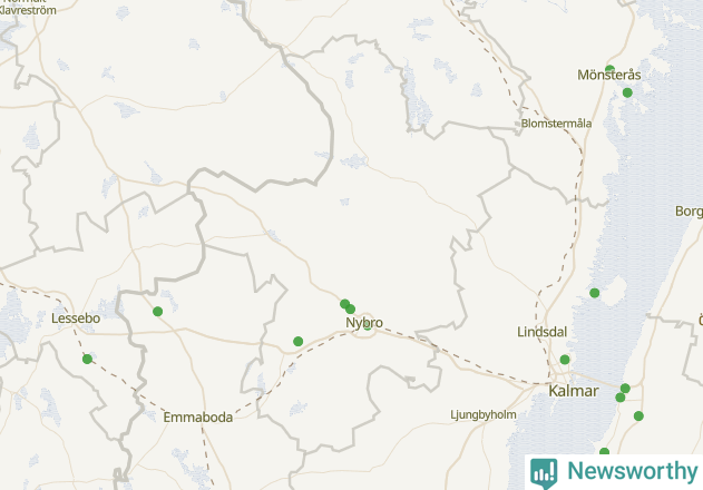 Karta över Nybro kommun