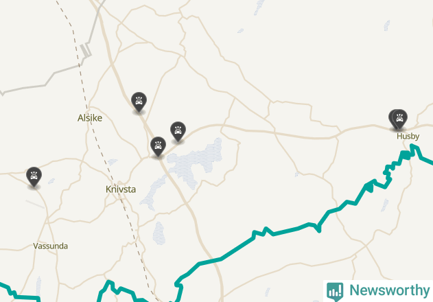 Karta över viltolyckor i Knivsta kommun