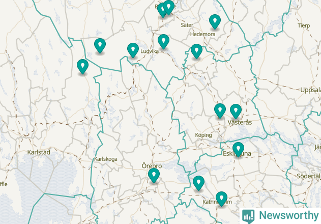 Karta över Lindesbergs kommun