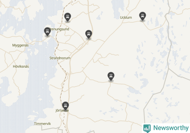 Karta över viltolyckor i Stenungsunds kommun