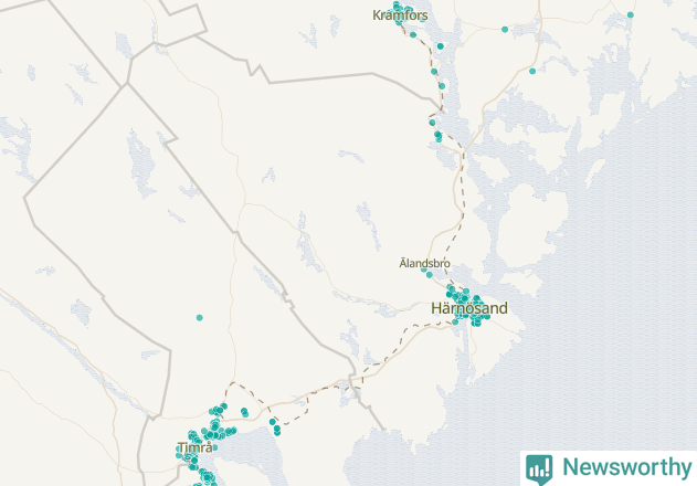 Karta över Härnösands kommun