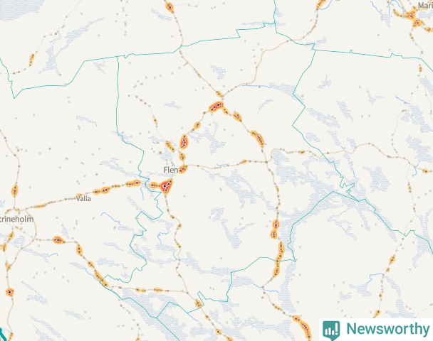 Karta över Flens kommun