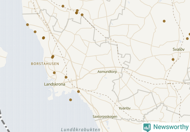 Karta över Landskrona kommun