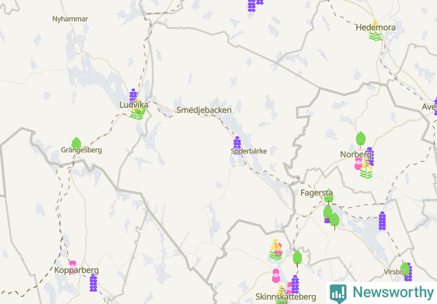 Karta över Smedjebackens kommun