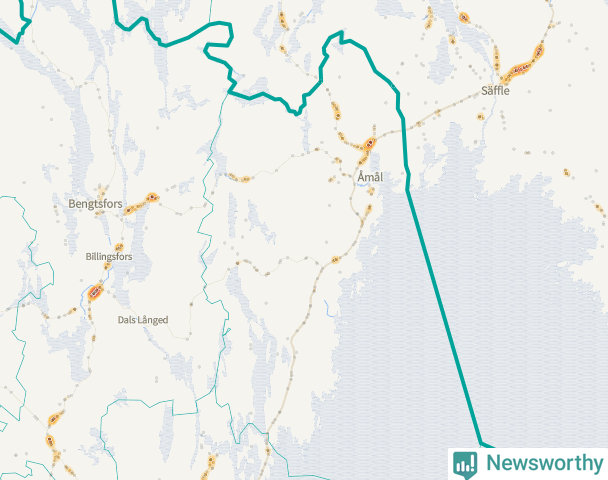 Karta över Åmåls kommun