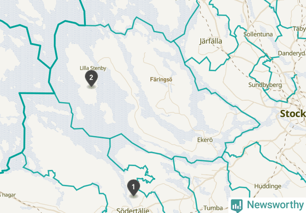 Karta över väderstationer i artikeln