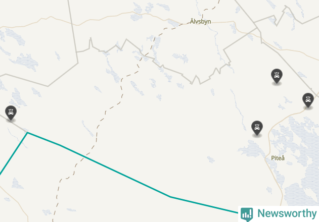 Karta över viltolyckor i Piteå kommun