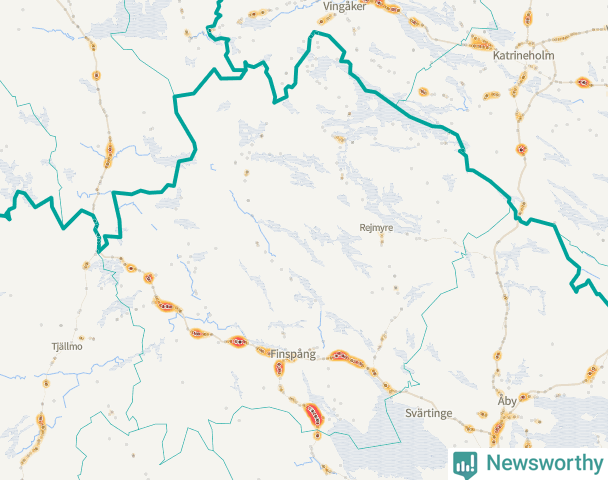 Karta över Finspångs kommun
