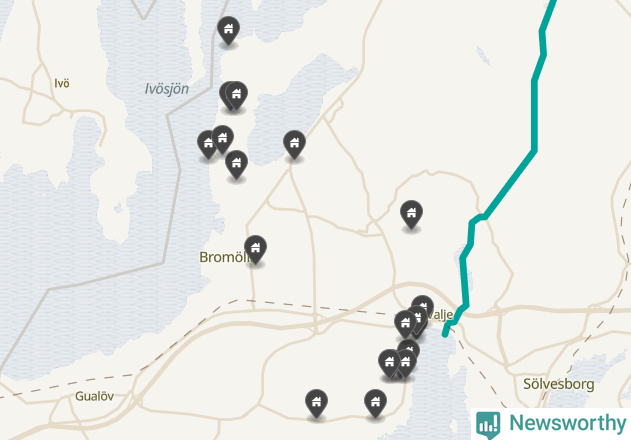 Karta över Bromölla kommun