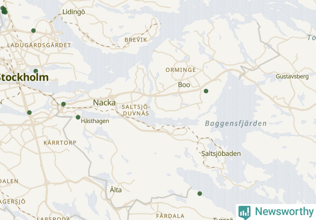 Karta över Nacka kommun