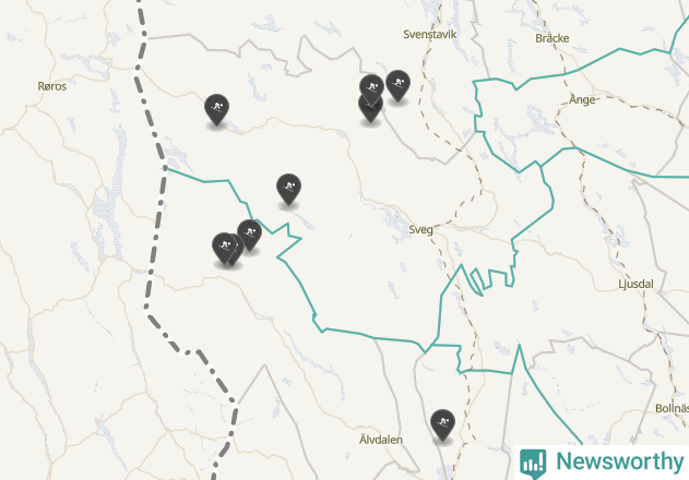 Karta över Härjedalens kommun