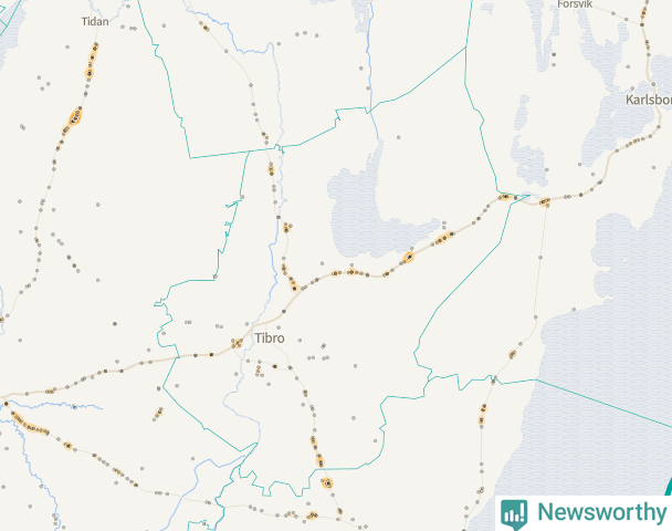 Karta över Tibro kommun