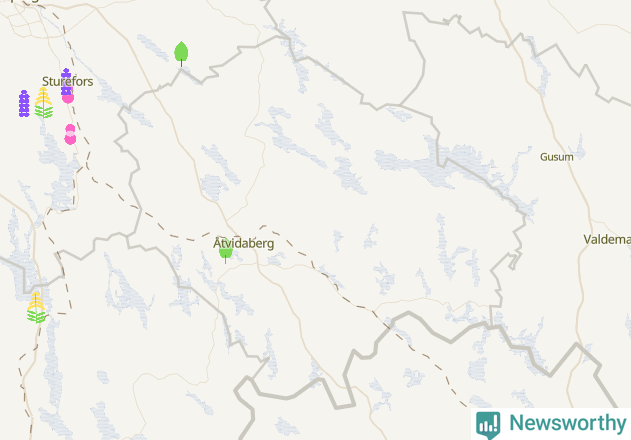 Karta över Åtvidabergs kommun