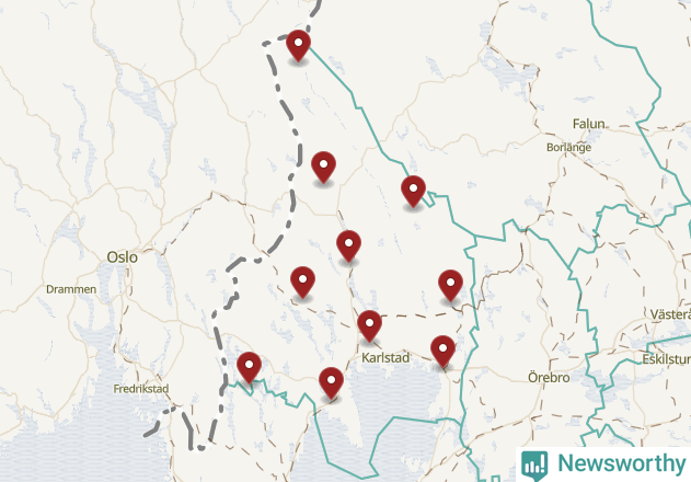 Karta över väderstationer