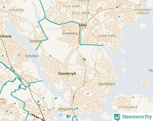 Karta över Danderyds kommun