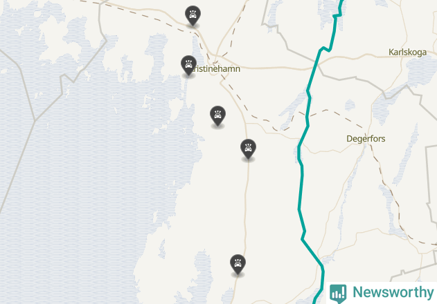 Karta över viltolyckor i Kristinehamns kommun