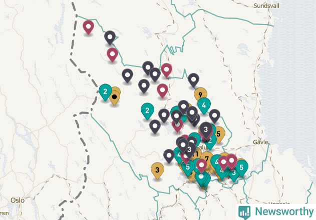 Karta över Dalarnas län