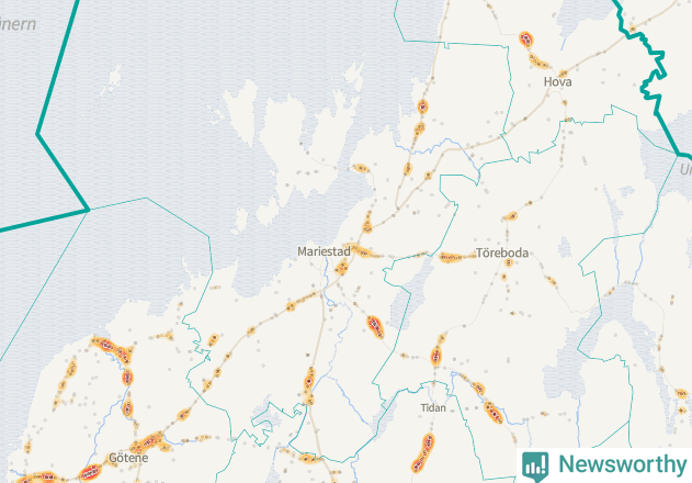 Karta över Mariestads kommun