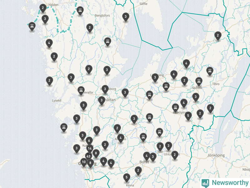Karta över Västra Götalands län