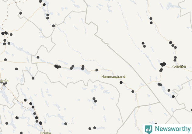 Karta över Ragunda kommun