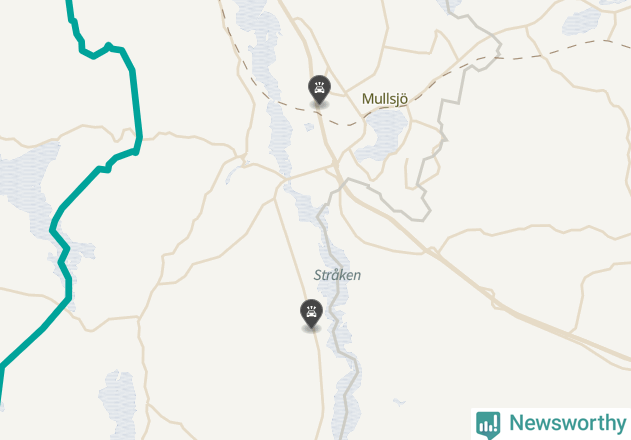 Karta över viltolyckor i Mullsjö kommun
