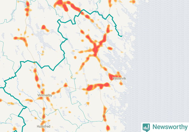 Karta över Västerviks kommun