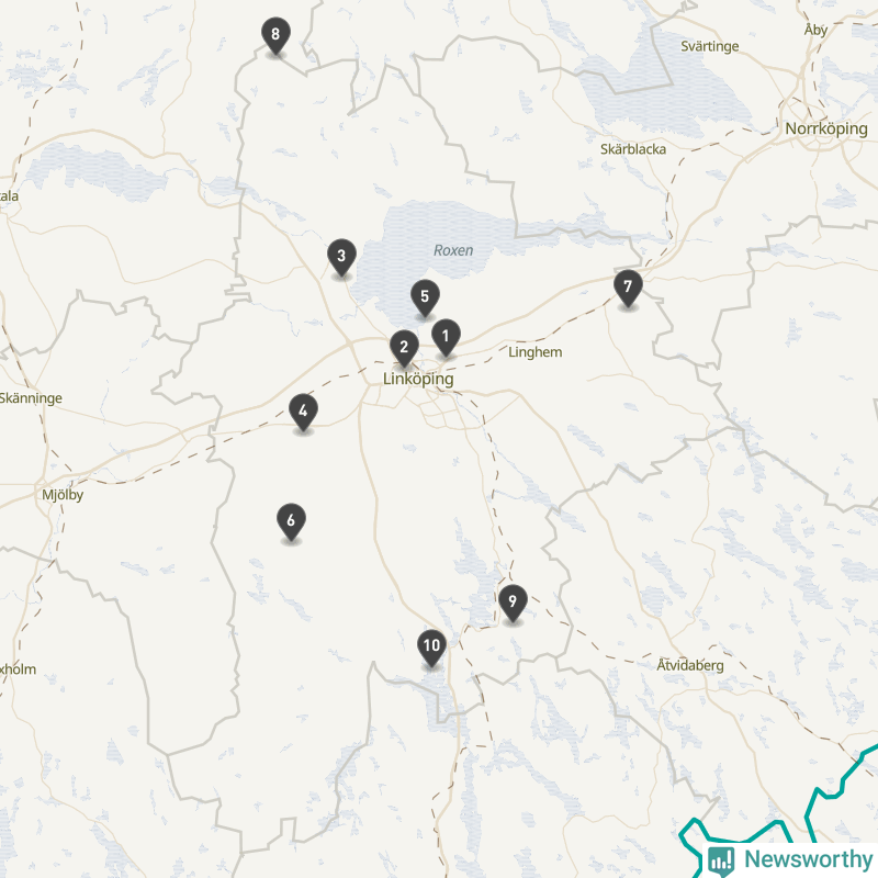 Karta över Linköpings kommun