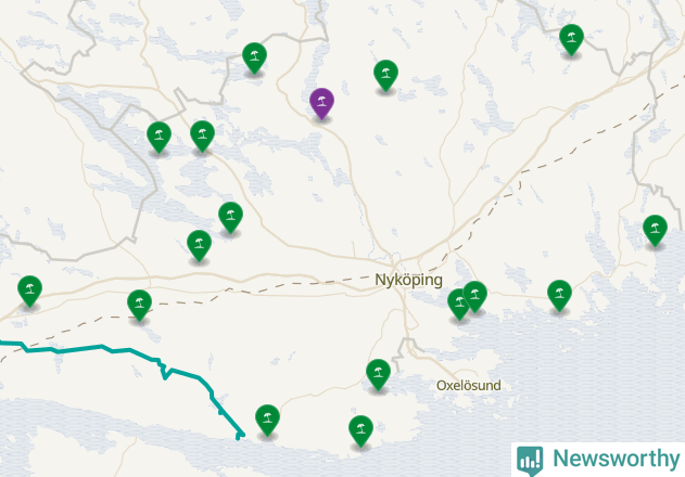 Karta över Nyköpings kommun