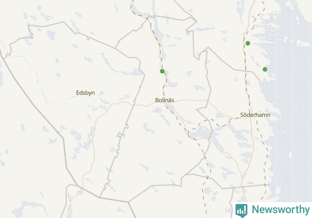 Karta över Bollnäs kommun