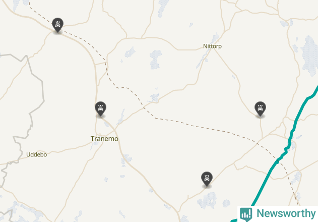 Karta över viltolyckor i Tranemo kommun