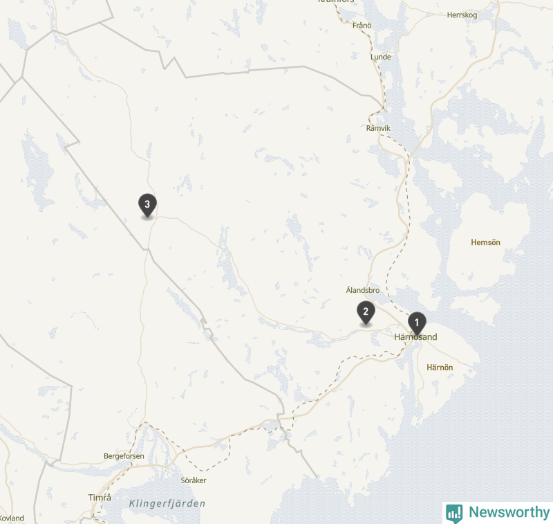 Karta över Härnösands kommun