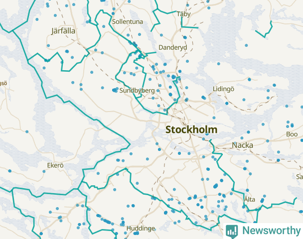 Karta över Stockholms kommun