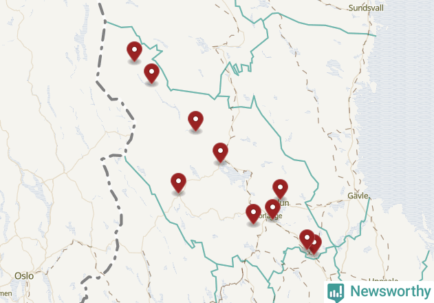 Karta över väderstationer