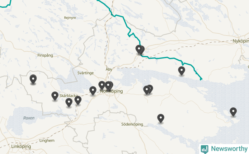 Karta över Norrköpings kommun