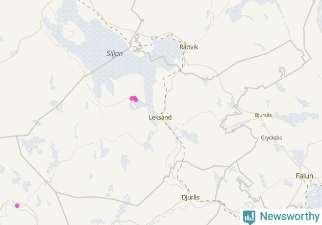 Karta över Leksands kommun